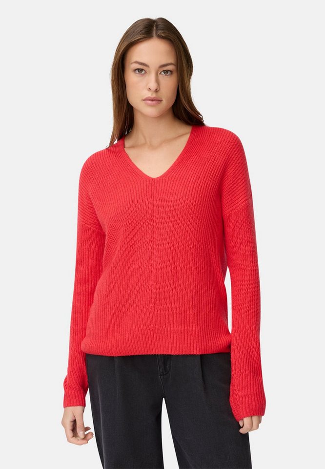 camel active Strickpullover mit V-Ausschnitt Langarm tiefer V-Ausschnitt Markenlogo von camel active