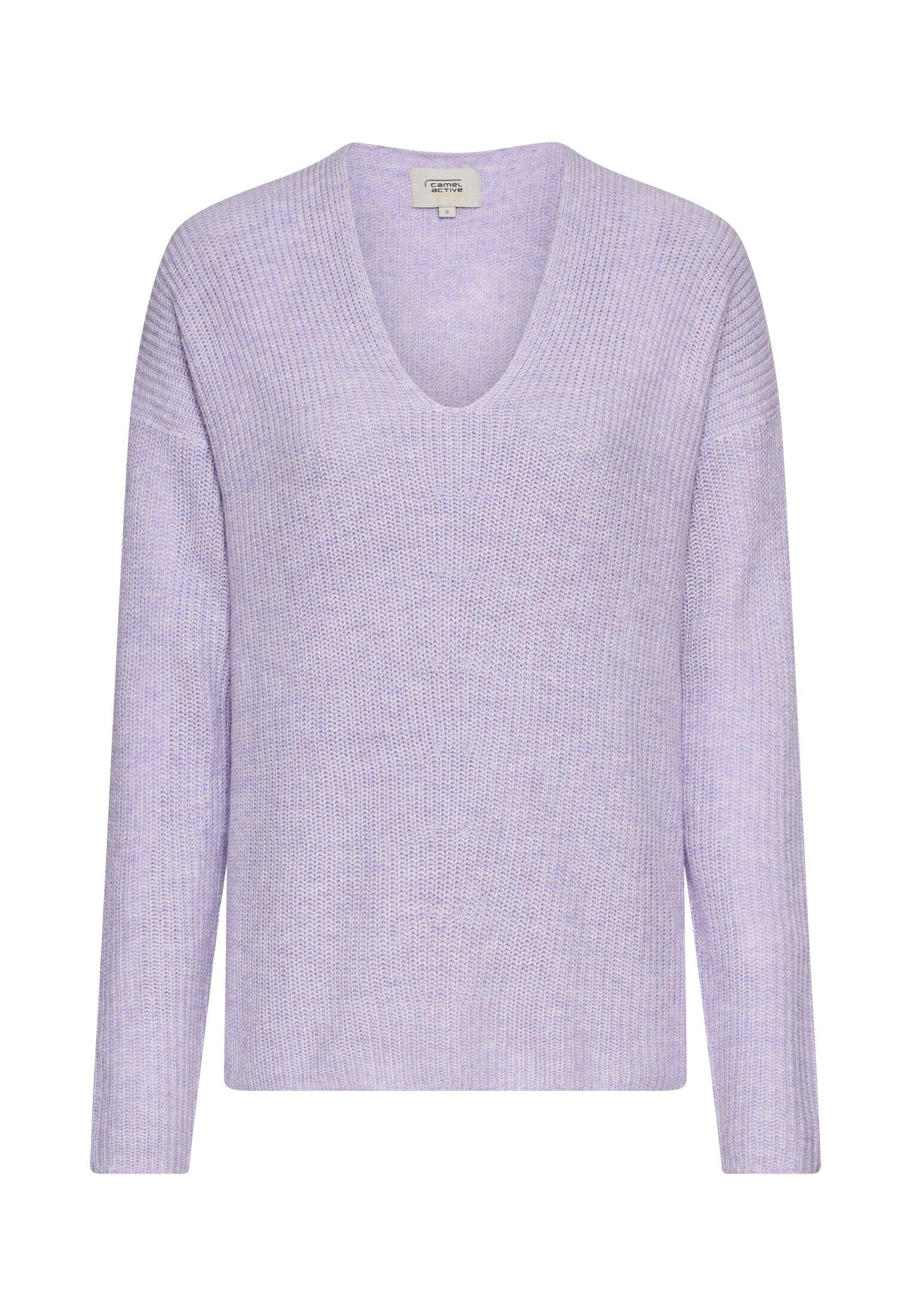 camel active - Strickpullover mit V-Ausschnitt misty lilac - Gr. - L von camel active