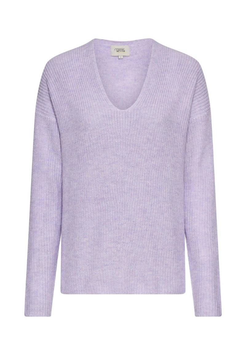 camel active - Strickpullover mit V-Ausschnitt misty lilac - Gr. - S von camel active