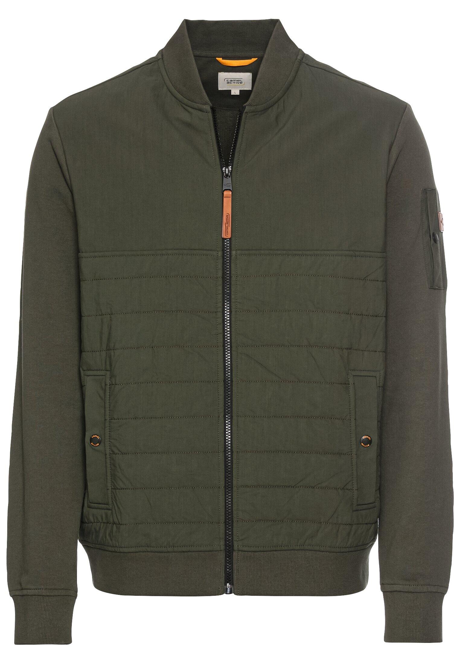 camel active - Sweatjacke mit Bomberkragen leaf green - Gr. - L von camel active