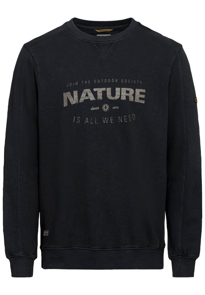 camel active Sweatshirt Sweatshirt mit Print aus reiner Baumwolle von camel active