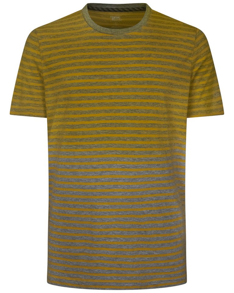 camel active T-Shirt Herren T-Shirt Kurzarm Schwarz Blau Gelb Rundhals von camel active