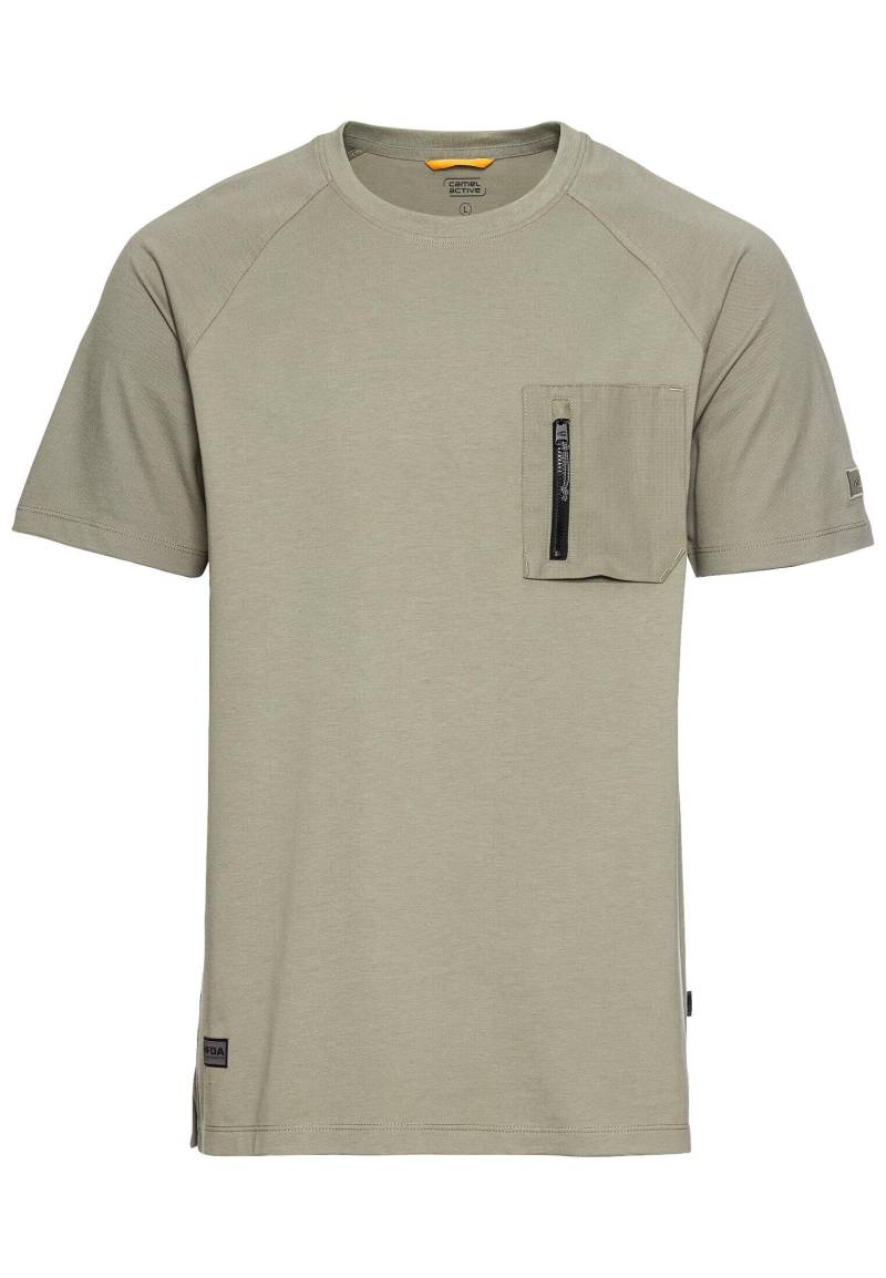 camel active - T-Shirt mit Cooling Effekt khaki - Gr. - L von camel active