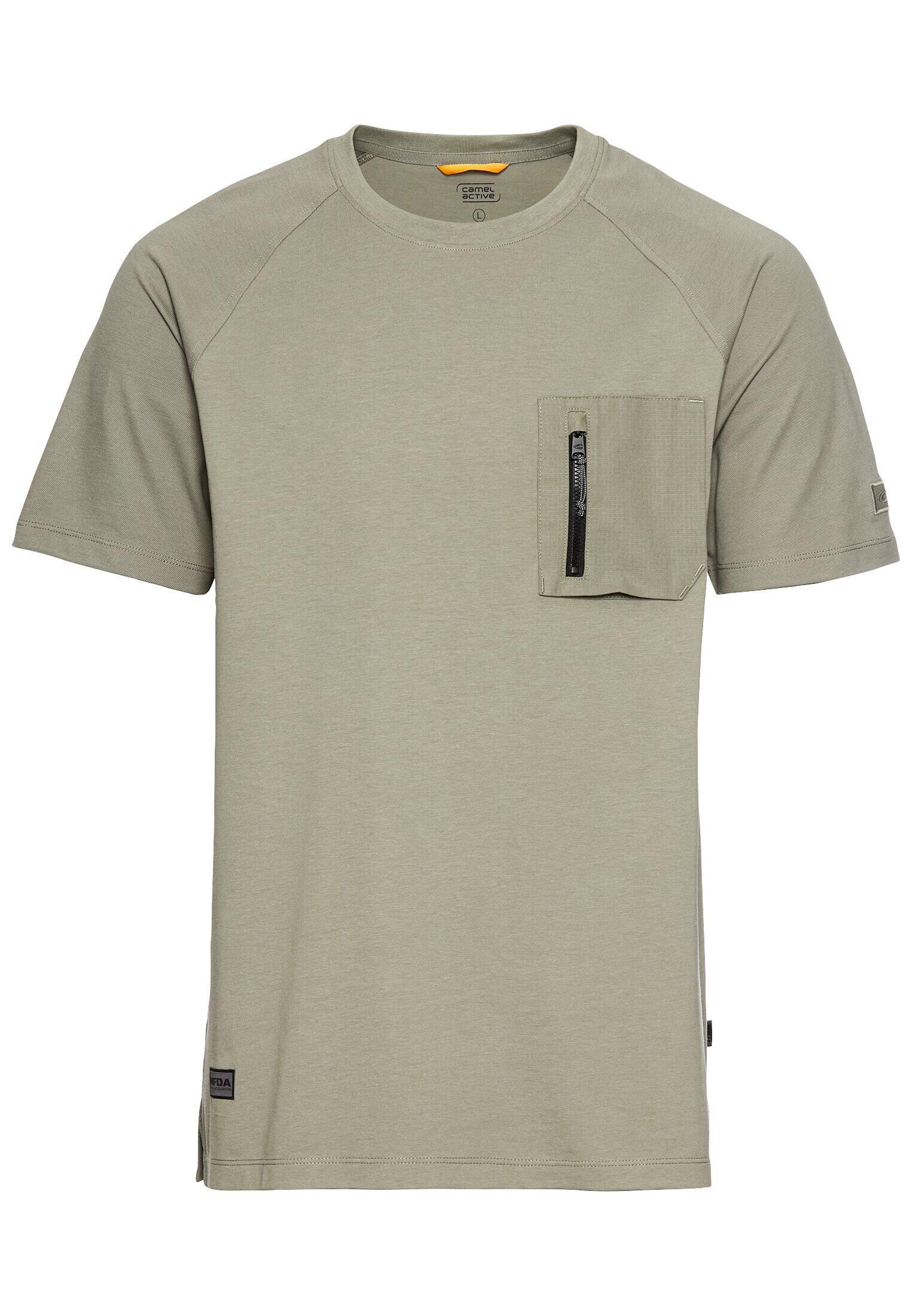 camel active - T-Shirt mit Cooling Effekt khaki - Gr. - M von camel active