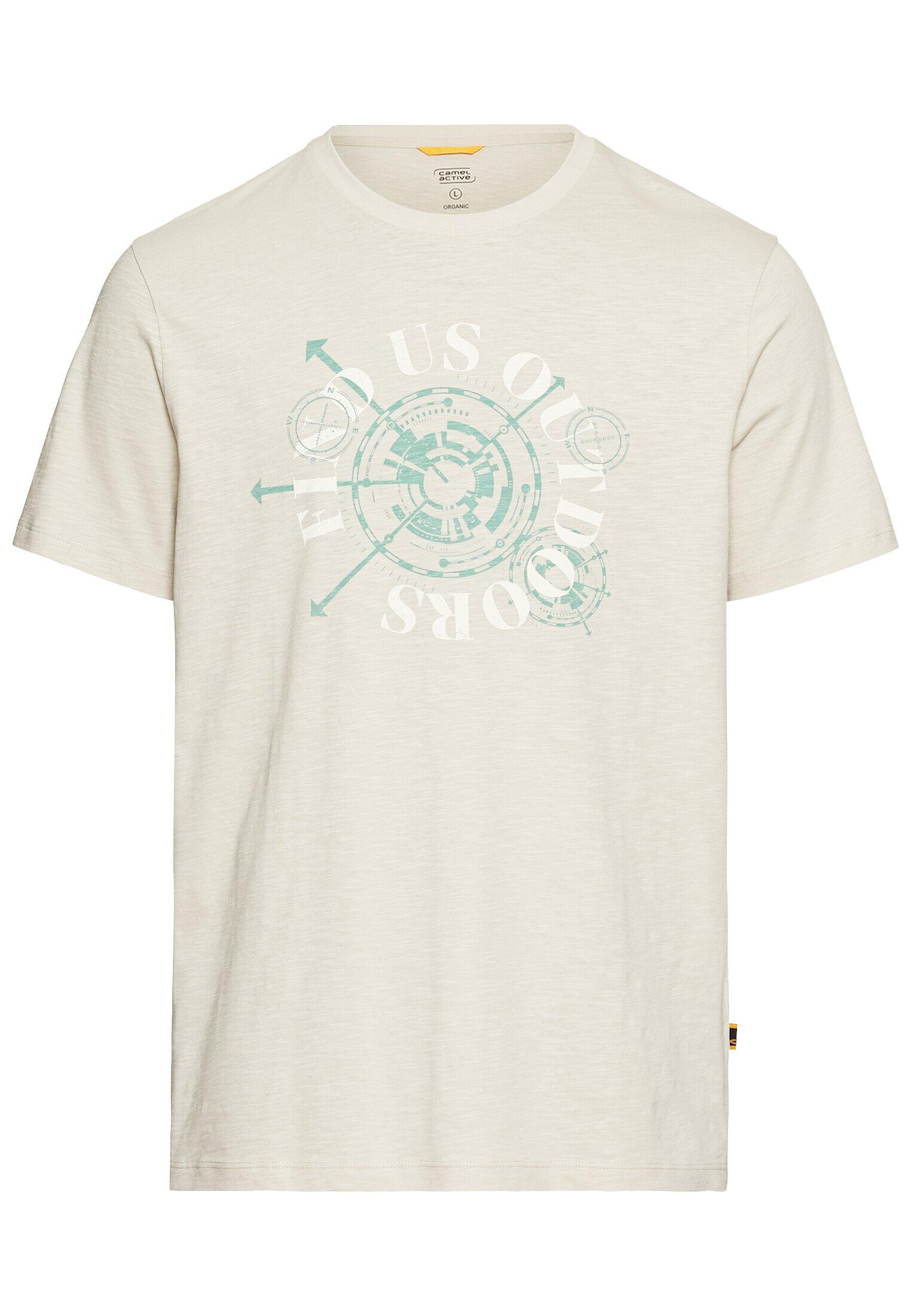 camel active - T-Shirt mit Print aus Organic Cotton beige - Gr. - XXL von camel active