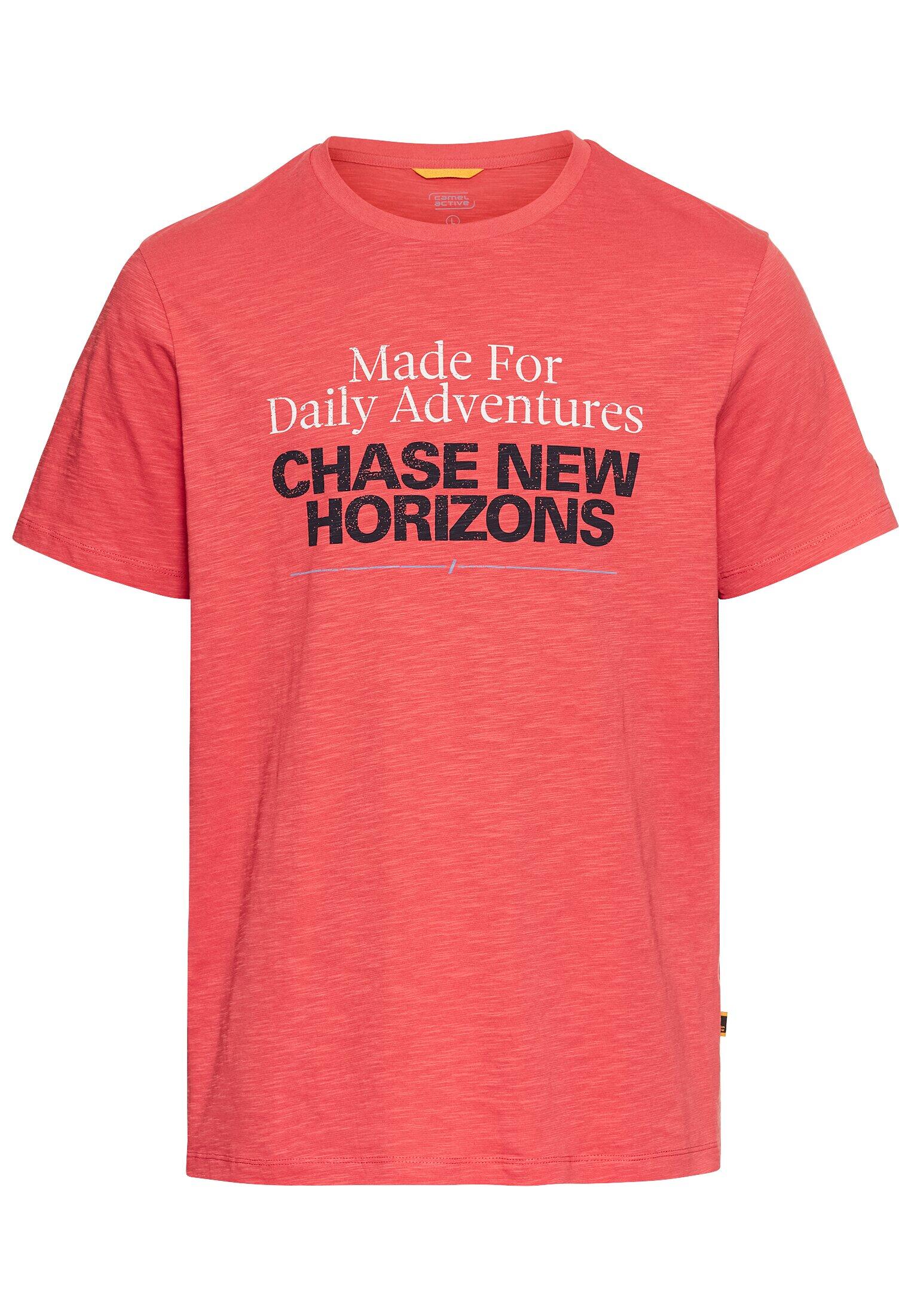 camel active - T-Shirt mit Print aus Organic Cotton sunfaded red - Gr. - 3XL von camel active