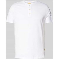 camel active T-Shirt mit Serafino-Ausschnitt in Weiss, Größe L von camel active