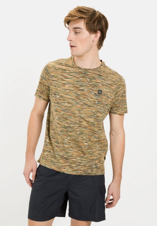 camel active T-Shirt mit geripptem Kragen Kurzarm Rundhals von camel active