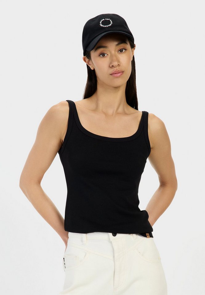 camel active Tanktop aus reiner Baumwolle ärmellos tiefer Rundhals von camel active
