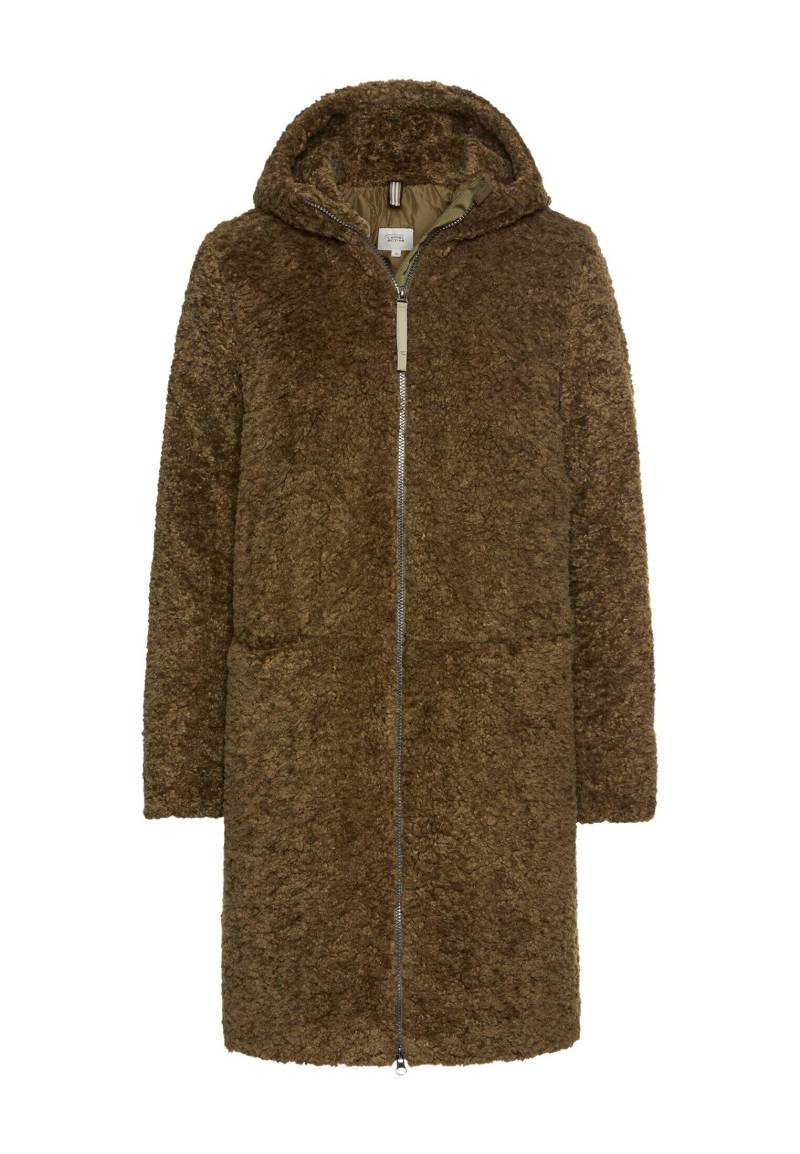 camel active - Teddy Mantel mit Kapuze dark khaki - Gr. - 46 von camel active