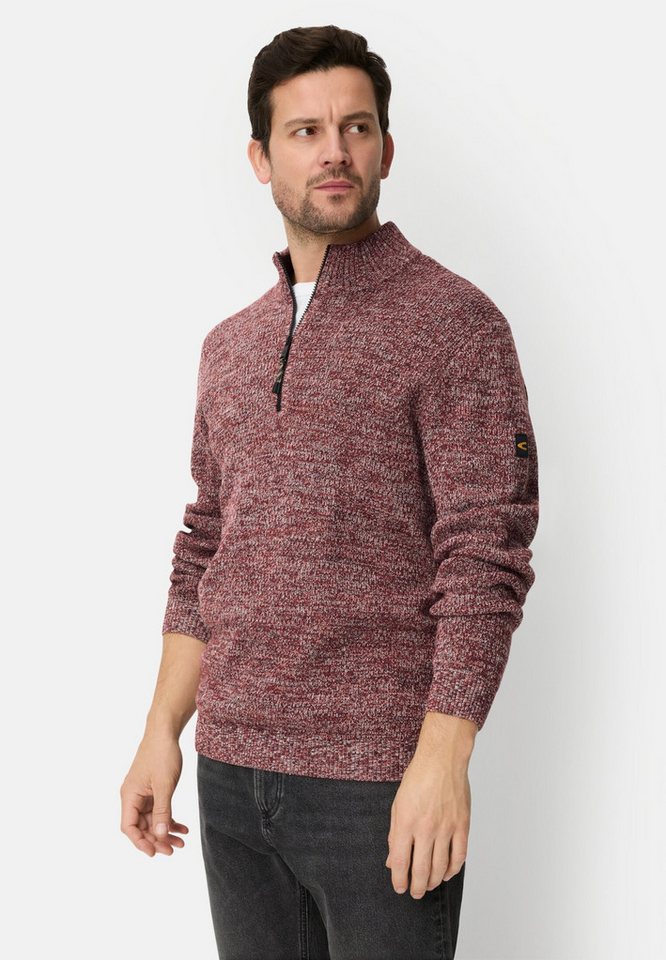 camel active Troyer mit melierter Struktur Langarm Troyer (1-tlg) Markenlabel von camel active