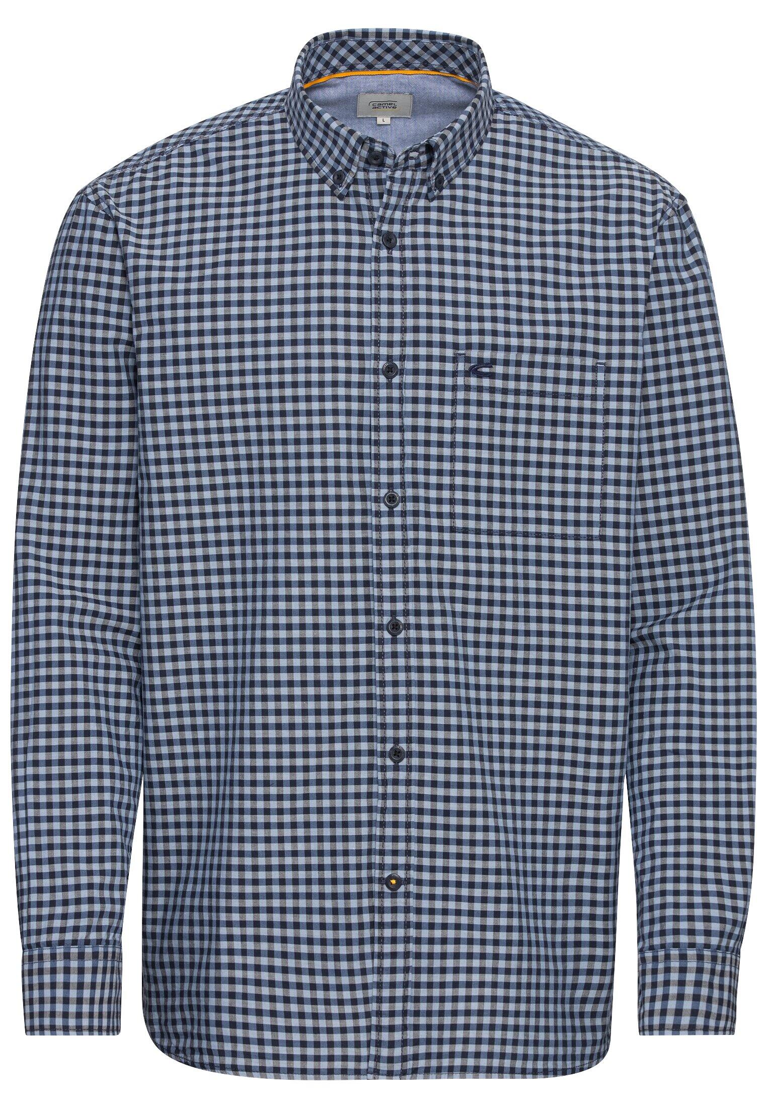 camel active - Vichy Karohemd aus reiner Baumwolle night blue - Gr. - M von camel active