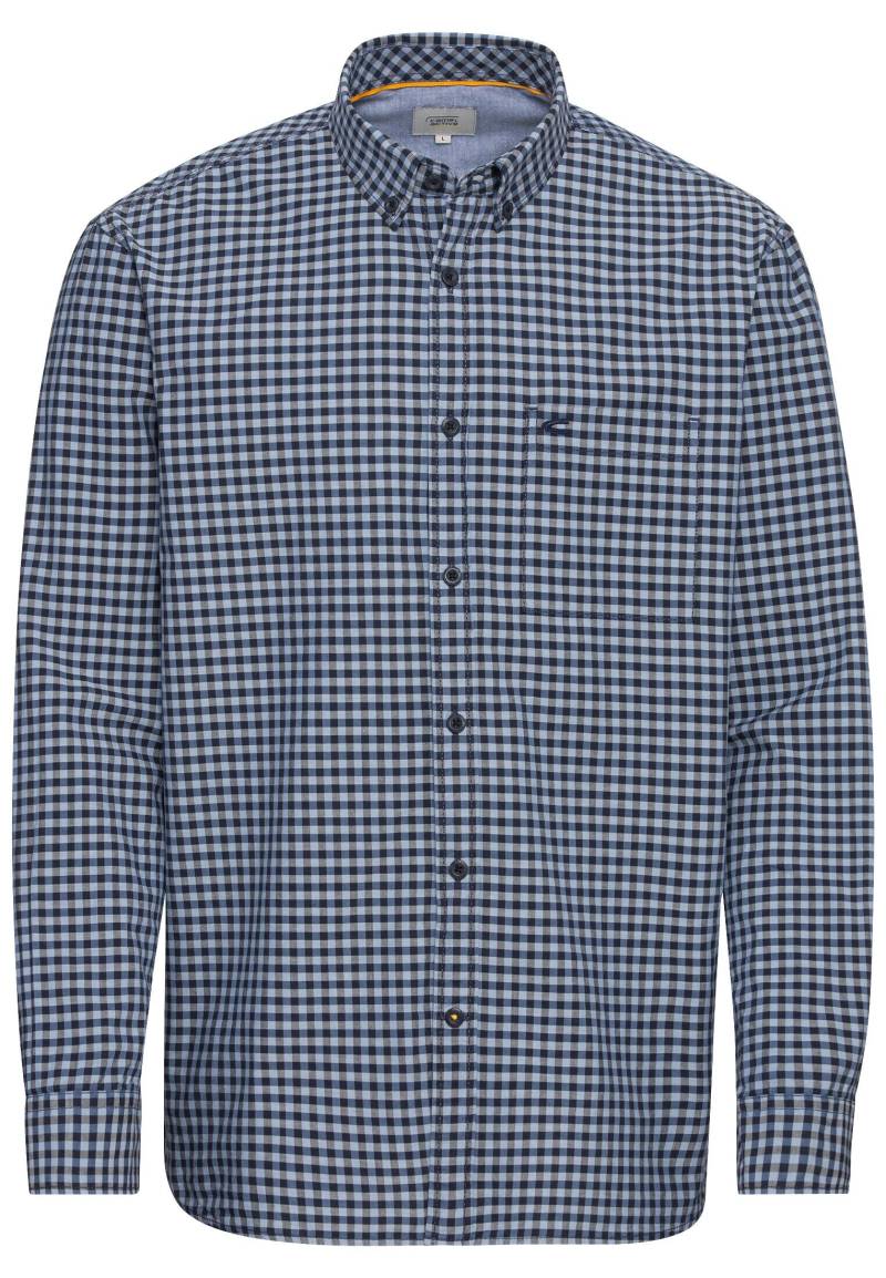 camel active - Vichy Karohemd aus reiner Baumwolle night blue - Gr. - M von camel active