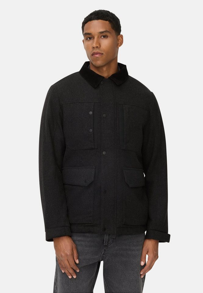 camel active Winterjacke mit Brusttasche Langarm Hemdblusenkragen von camel active