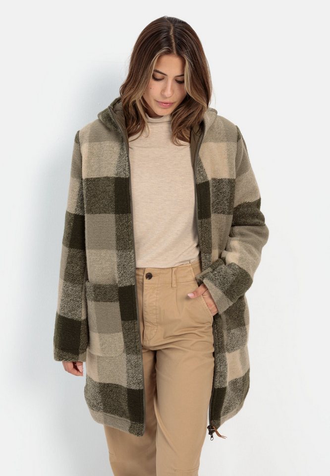 camel active Wollmantel mit Kapuze Langarm Kapuze von camel active