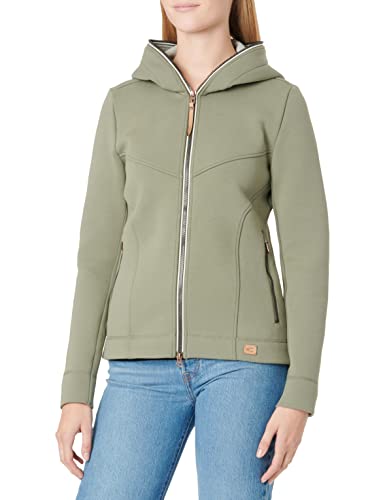 camel active Damen Kapuzen-Sweatjacke mit 2-Wege Reißverschluss Khaki womenswear-48 von camel active