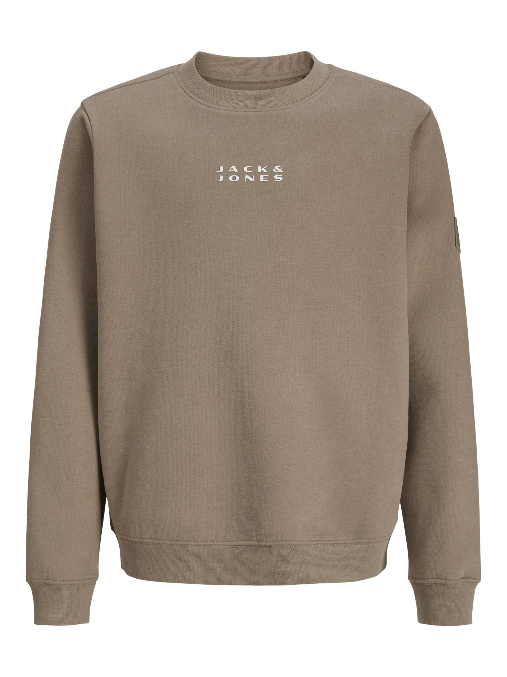 JACK&JONES - JCOPOINT SWEAT BADGE CREW NECK BF JNR desert taupe - Gr. - 128 von JACK&JONES