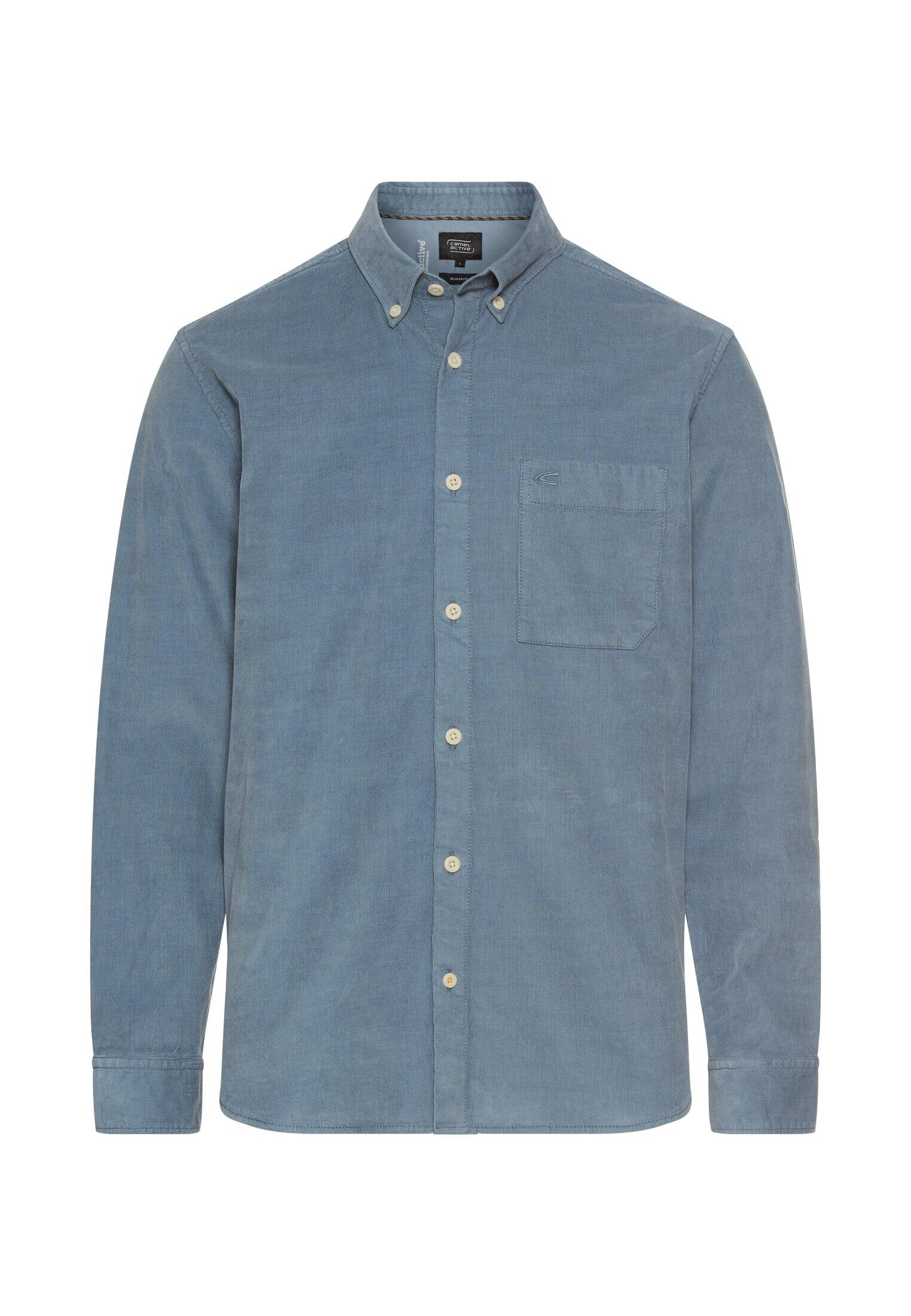 camel active - fleXXXactive® Langarm Shirt mit Button-Down-Kragen und Brusttasche stone blue - Gr. - 3XL von camel active