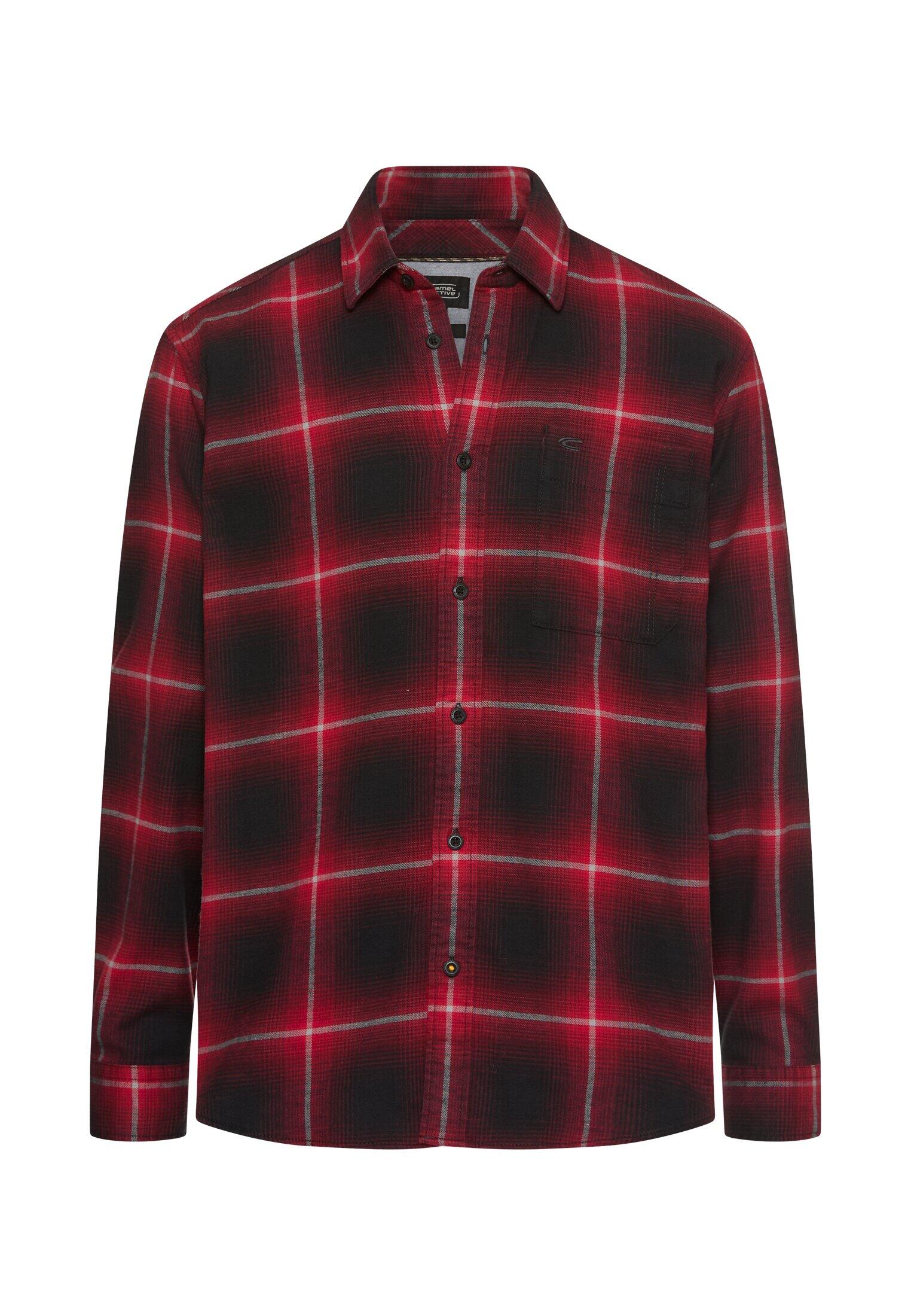 camel active - fleXXXactive® Langarmhemd aus leichtem Flanell amaryllis - Gr. - XXL von camel active