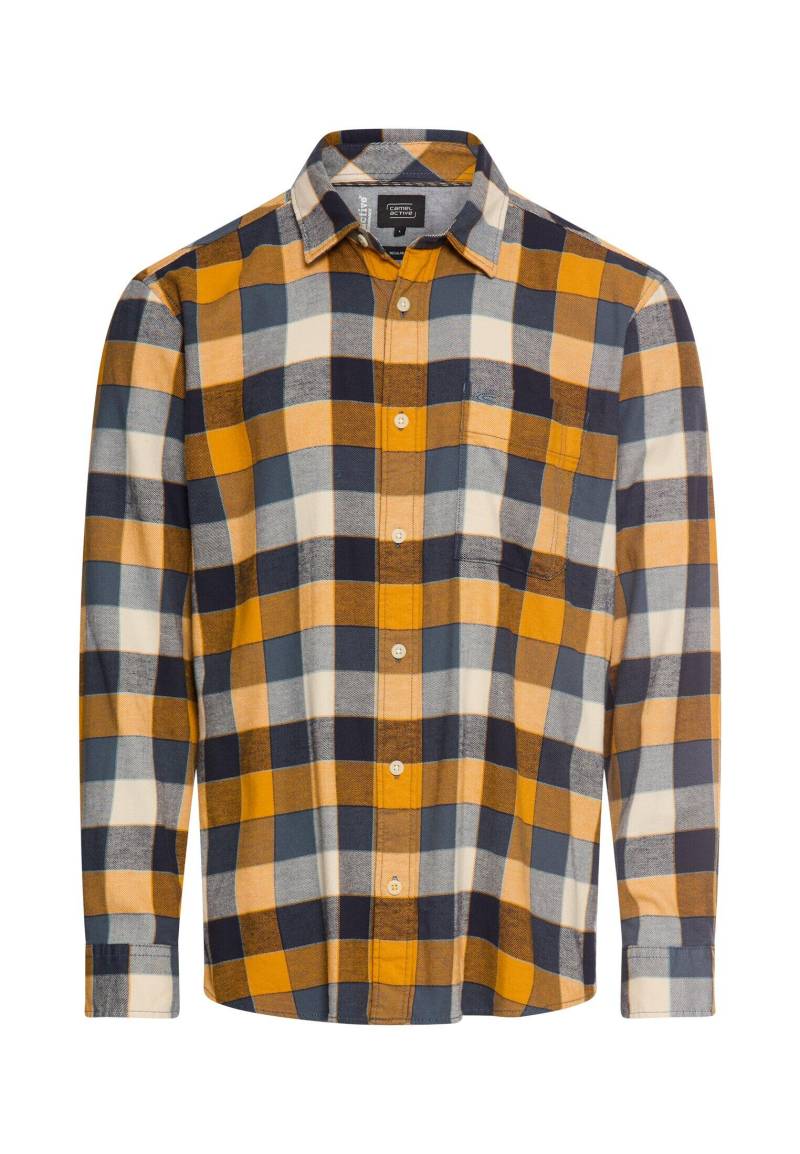 camel active - fleXXXactive® Langarmhemd aus leichtem Flanell burned yellow - Gr. - XL von camel active