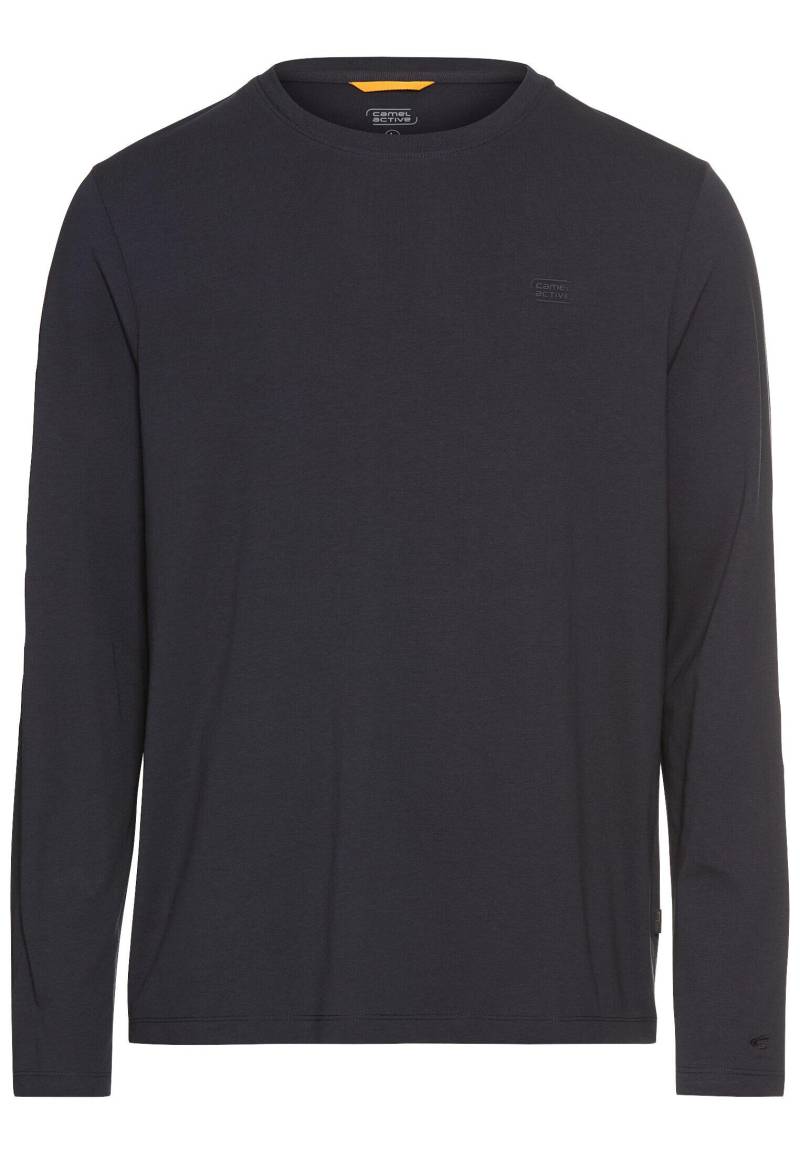 camel active - fleXXXactive® Langarmshirt aus einem Baumwollmix dark navy - Gr. - XXL von camel active