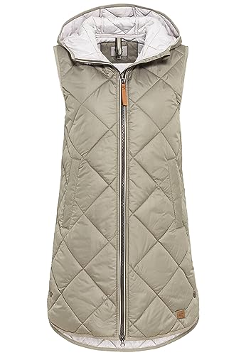 camel active Damen Longweste mit Kapuze aus recyceltem Polyester Grün, womenswear-44 von camel active