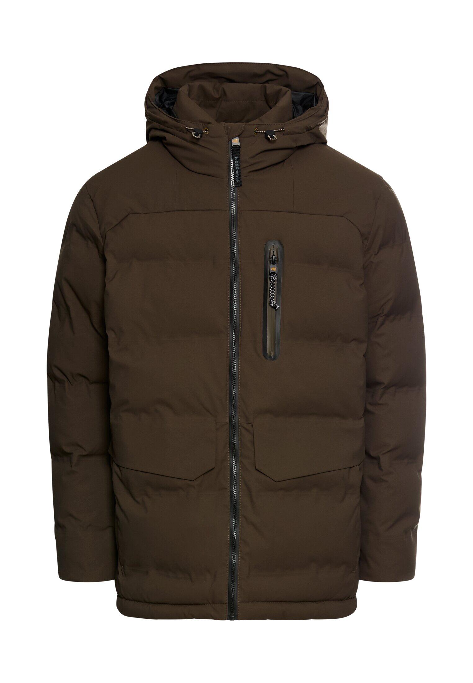 camel active - teXXXactive® Funktionsjacke mit verstellbarem Saum und Kapuze dark brown - Gr. - 54 von camel active