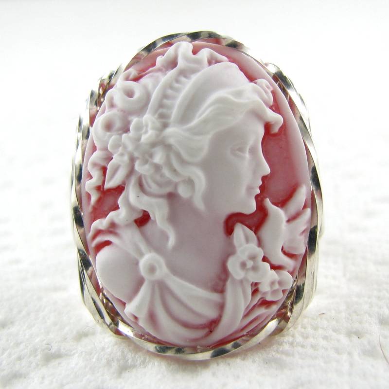 Göttin Taube Cameo Ring Sterling Silber Schmuck Göttin Taube Cameo Ring Sterling Silber Schmuck von cameojewelryart