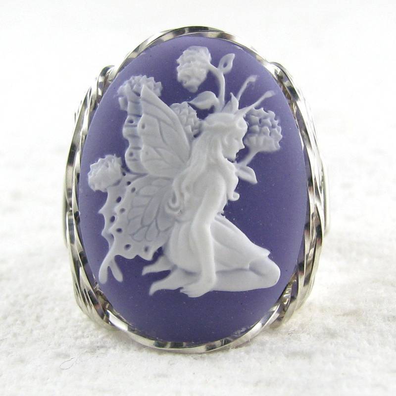 Schmetterling Fee Cameo Ring Sterling Silber Schmuck Schmetterling Fee Cameo Ring Sterling Silber Schmuck von cameojewelryart