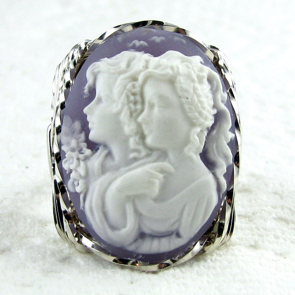 Schwester Freunde Cameo Ring Sterling Silber Schmuck von cameojewelryart