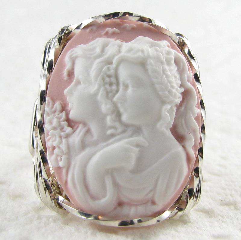 Schwester Freunde Cameo Ring Sterling Silber Schmuck Schwester Freunde Cameo Ring Sterling Silber Schmuck von cameojewelryart