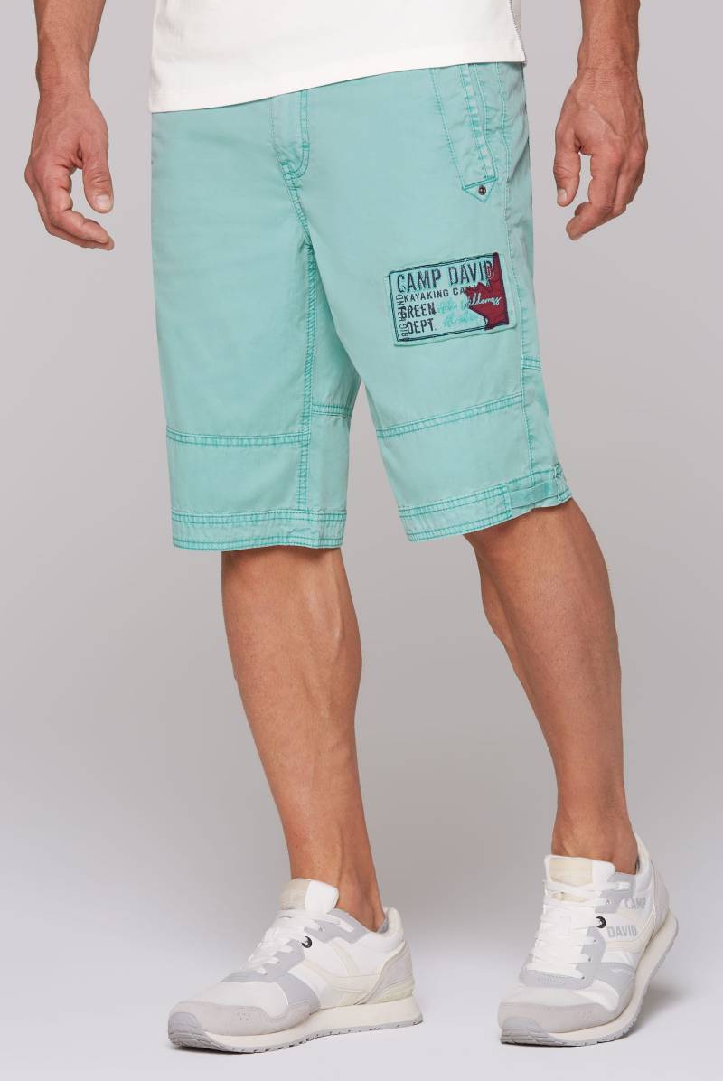 CAMP DAVID Bermudas Sommerhose mit großem Logo-Aufnäher von camp david
