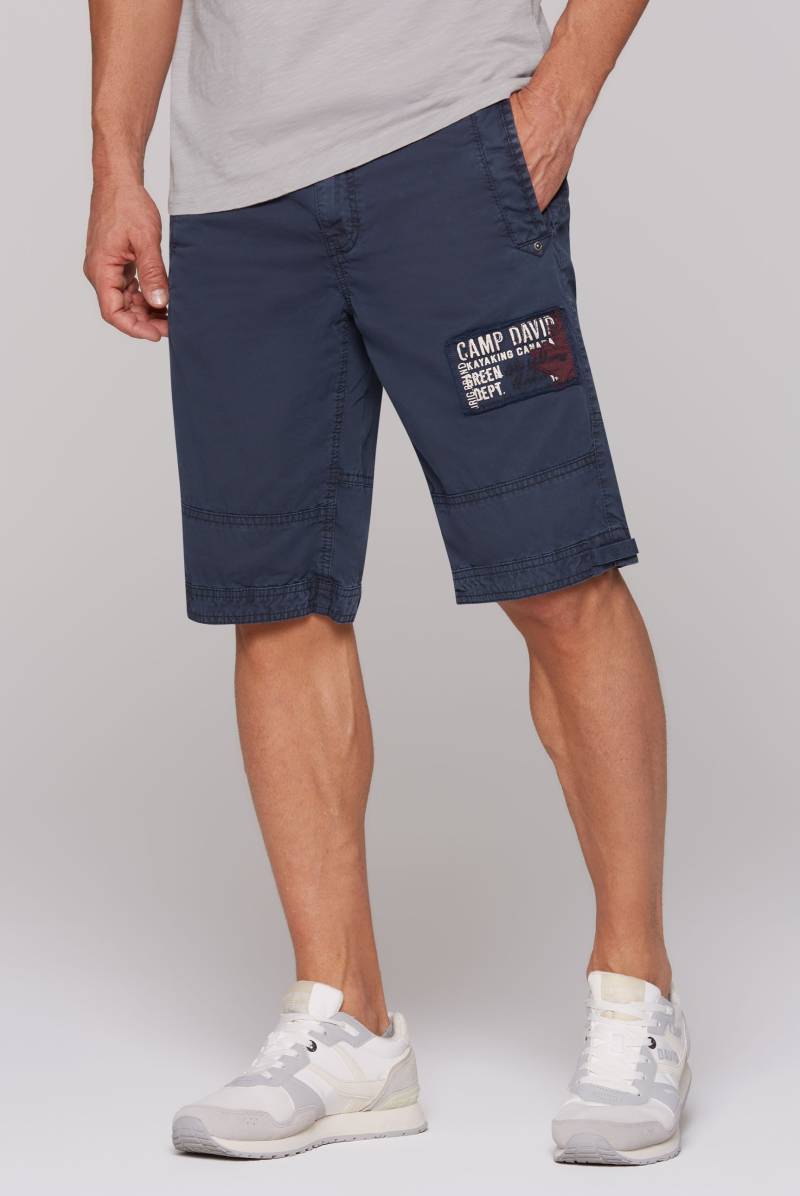 CAMP DAVID Bermudas Sommerhose mit großem Logo-Aufnäher von camp david