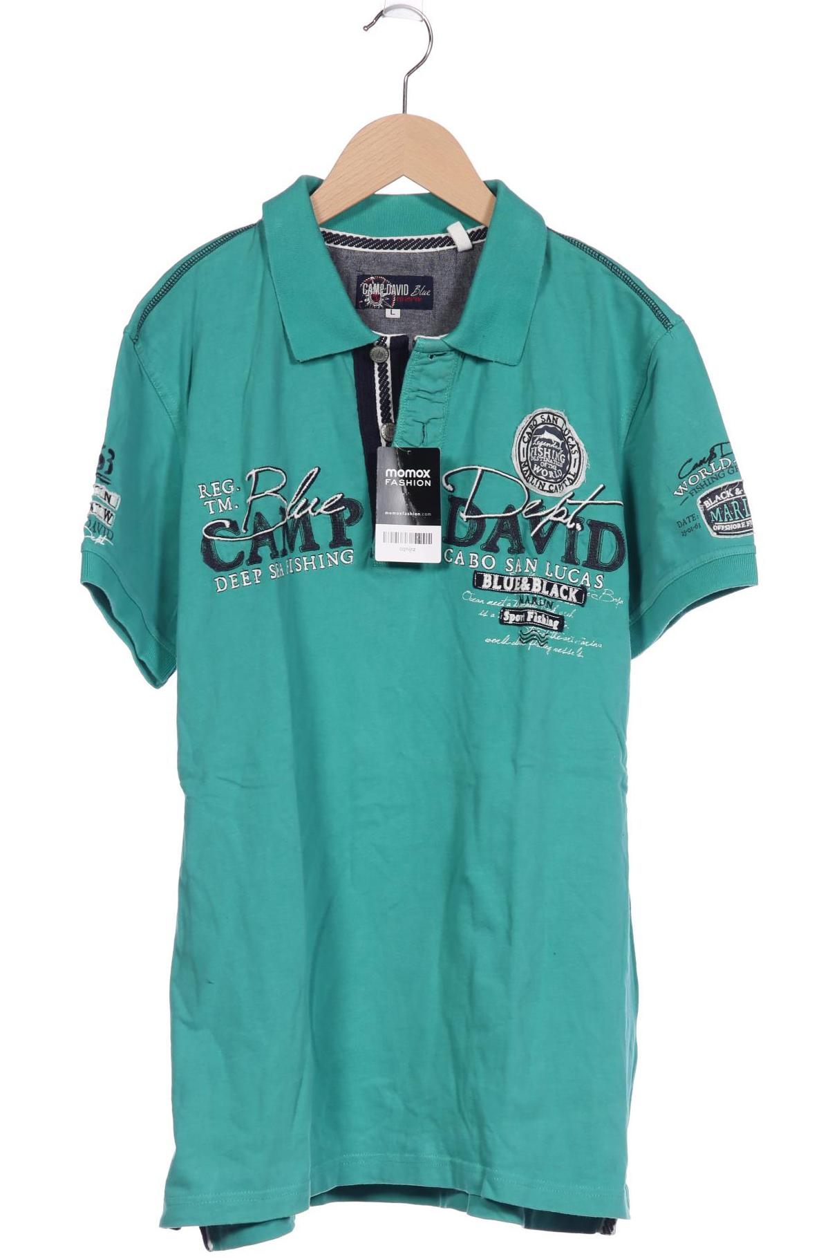 Camp David Herren Poloshirt, türkis von camp david