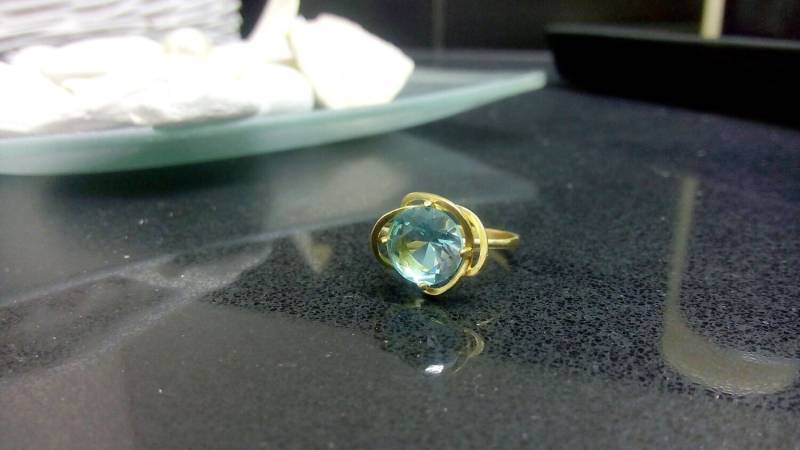 Aquamarin Ring, 14K Gold Fill, März Geburtsstein von candybohojewelry
