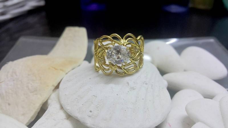Gold Filled Kristall Quarz Ring, Handgemachter Brautring von candybohojewelry