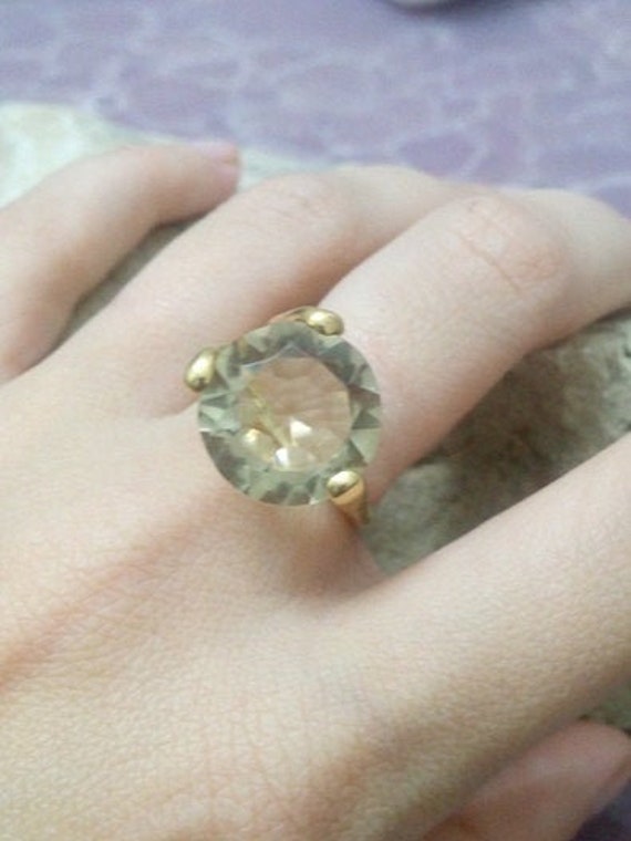 Zitronenquarz 14K Gold Filled Ring, Prong Set Statement Ring von candybohojewelry