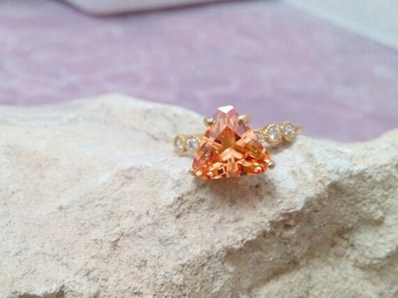 Trillion Citrin Ring, 14K Gold Filled, November Geburtsstein von candybohojewelry