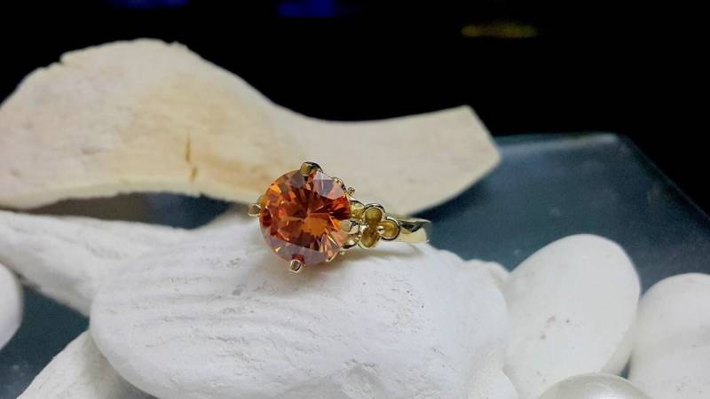 Gold Filled Citrin Ring, Zarter Edelstein, November Geburtsstein von candybohojewelry