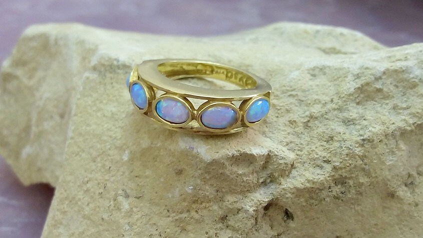Gold Filled Opal Ring, Edelstein Ring von candybohojewelry
