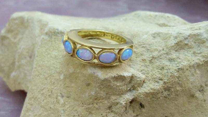 Gold Filled Opal Ring, Edelstein Ring von candybohojewelry