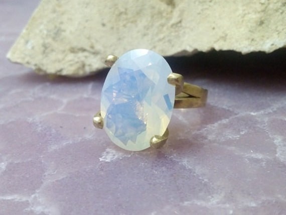 Opalith Edelstein Ring, 14K Gold Filled Statement Ring von candybohojewelry