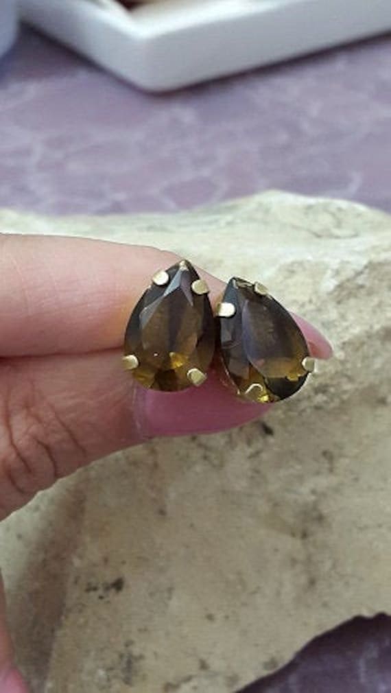 Rauchquarz Tropfen Ohrstecker, 14K Gold Gefüllte Beiträge von candybohojewelry