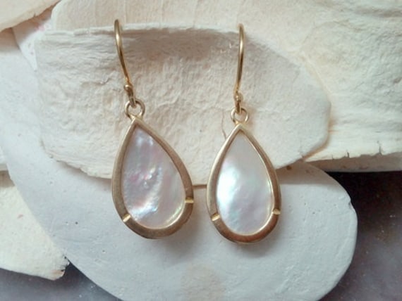 Gold Filled Mutter Der Perle Baumeln Ohrringe, Braut Ohrringe von candybohojewelry