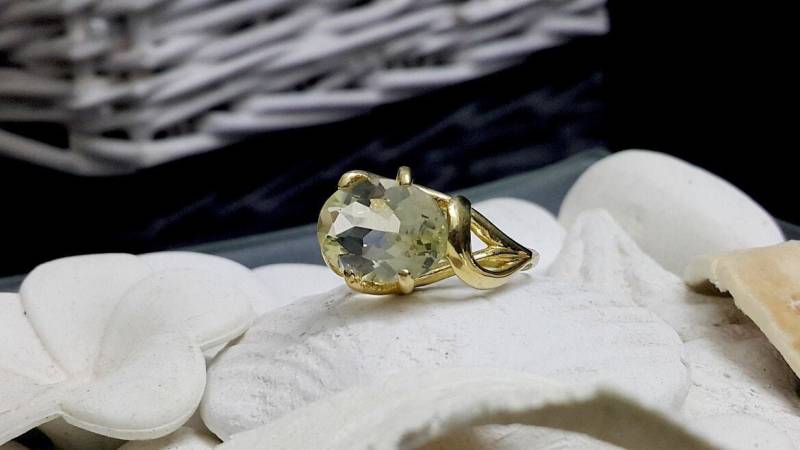 Zitronenquarz-Ring, 14K Gold Filled, Cocktailring von candybohojewelry