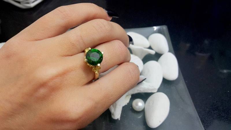 statement Ring Mit Smaragd, 14K Gold Fill, Mai Geburtsstein von candybohojewelry