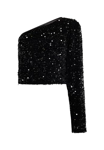 caneva Damen One-Shoulder Top 19129183-CA02, SCHWARZ, L von caneva