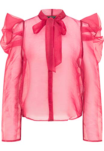 caneva Damen Organza Bluse 19511437-CA02, DUNKELROT, XS caneva Damen Organza Bluse 19511437-CA02, DUNKELROT, XS von caneva