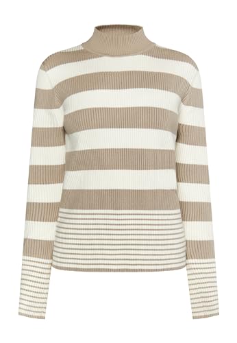caneva Damen Strickpullover 39728509-CA02, GRAU BEIGE WOLLWEISS, M/L von caneva