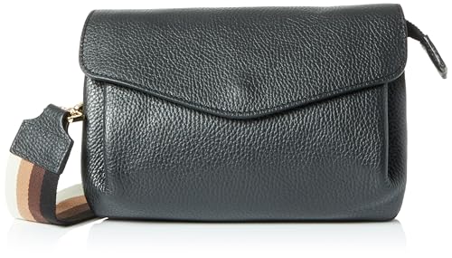 caneva Women's Crossbody Bag aus Leder Crossover-Body-Tasche, Schwarz von caneva